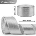 thumbnail image 2 of Duslogis Silver Glitter Wired Ribbon for Chritmas Tree Gift Wrapping 2.5 Inch×10 Yds Wide Sparkle Christmas Ribbon Wired for Wreath Bows, Party Decor, Holiday Centerpiece, Wedding Garland, 2 of 7