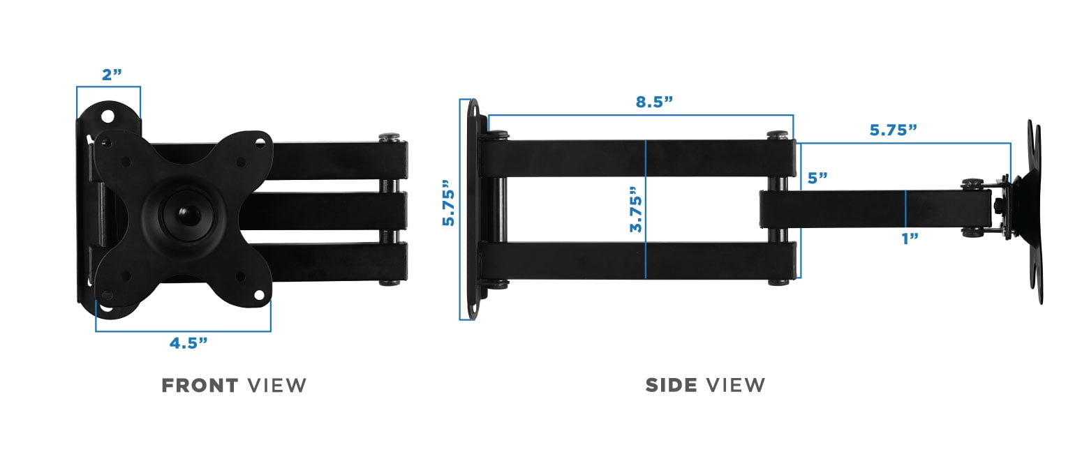 Mount-It! Full-Motion Tv Wall Mount, Long 15" Extension, Fits 17"-47" Tv's, Capacity 33 lbs.