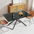 thumbnail image 3 of Noble House 51.18" Rectangular Clear Tempered Glass Dining Table,Black, 3 of 10