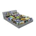 thumbnail image 2 of Ambesonne Tropical Fitted Sheet & Pillow Sham Set, Collage of Underwater, Queen, Yellow Blue, 2 of 2