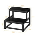 thumbnail image 3 of 2 Step Stool Black Heavy-Duty Iron Frame Natural Wood for High Beds Kitchen Bedroom Bathroom, 3 of 8