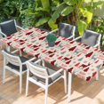 thumbnail image 2 of Christmas Tree Table Cloths for 8 Foot Rectangle Tables, Red Black Buffalo Plaid Xmas Elk Snowflake Patio Waterproof Elastic Fitted Tablecloths, Washable Rectangular Table Cover for Camping, 2 of 8