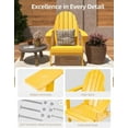 thumbnail image 6 of YEXJ Folding Adirondack Chair - Durable HDPE Poly Lumber All-Weather Resistant, Foldable Oversized Balcony Porch Patio Outdoor Chair for Lawn,Backyard, Deck, Garden, Camping-Easy Installation,Yellow, 6 of 10