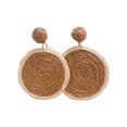 thumbnail image 1 of Pendientes bohemios Minnieouse 1 par de gota ratán natural vacaciones playa boda fiesta, 1 of 6