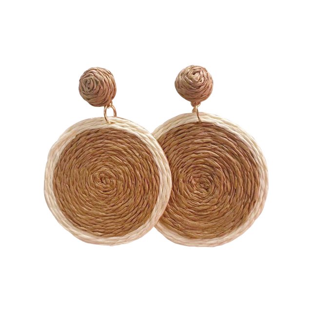 Pendientes bohemios Minnieouse 1 par de gota ratán natural vacaciones playa boda fiesta
