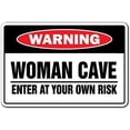 thumbnail image 1 of Woman CAVE Enter at Your OWN Risk Warning Sign Mothers Days mom Room | Indoor/Outdoor | 20" Tall Plastic Sign, 1 of 4