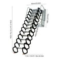 thumbnail image 4 of SHZICMY 12-Step Folding Ladder Wall Mounted Loft Stairs Attic Ladder Telescopic Al-Mg alloy Black White 882lb, 4 of 12