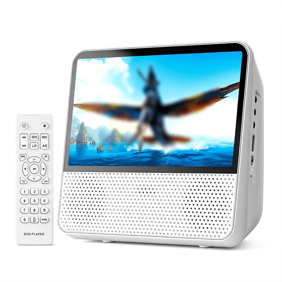 GJX 9.8" Portable Dvd Player,7" 1024X600,Dvd & Cd,Bluetooth 5.1 & 4000Mah|Bluetooth 5.1 Tx & Rx,Compact,Family Car Travel Home,3-5 Hour Playback,Usb/Aux,Plays Dvd/Cd,Av to Tv,Resume Playback