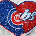 thumbnail image 4 of Girls Youth New Era White Chicago Cubs Flip Sequin Heart Crop Top, 4 of 4
