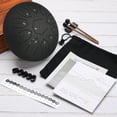 thumbnail image 4 of Steel Tongue Drum, 12 Inch 11 Notes Steel Hand Drums with Bag, Drum Mallets and Music Book (Black), 4 of 6