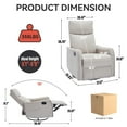 thumbnail image 2 of Swivel Manual Recliner Chair with Massage and Heat, Ergonomic Rocking Chair with High Backrest and Side Pocket, Overstuffed Reclining Sofa Lounge Chair for Living Room, Beige, 2 of 8