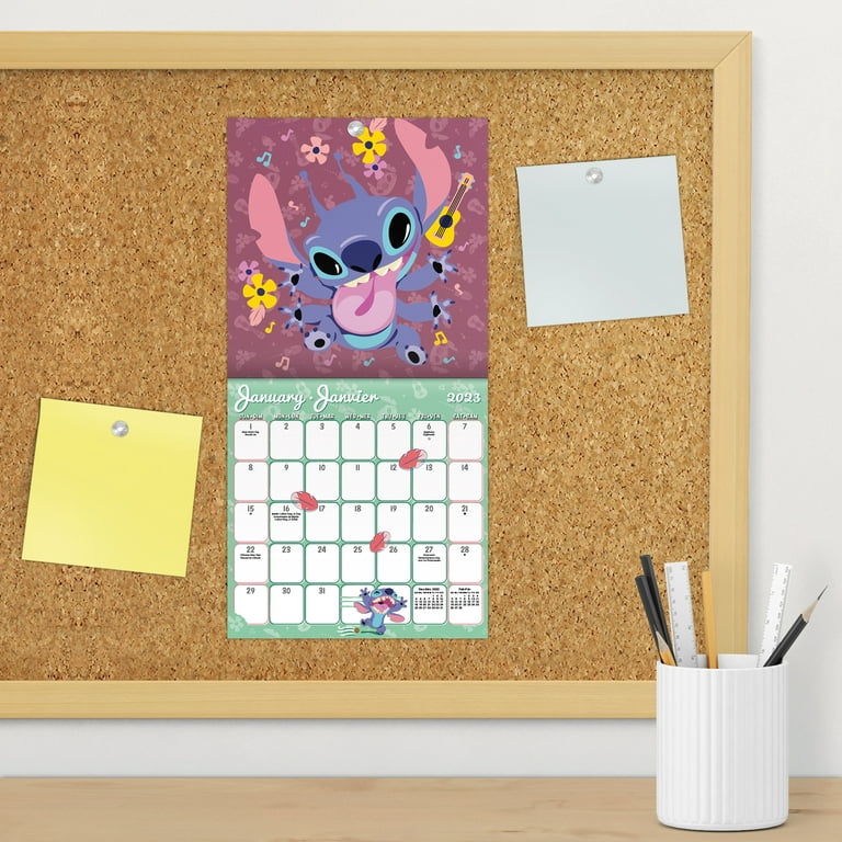 Trends International 2023 Disney Lilo & Stitch (Bilingual French) Mini Wall  Calendar & Pushpins