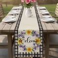 thumbnail image 4 of Spring Flowers Table Runner 70 Inches, Country Botanical Leaves Garland Retro Plaid Bed Runner Dresser Scarves Tabletop for Indoor Outdoor Parties/Ceremony/Banquet, 13" x 70", 4 of 9