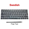 thumbnail image 1 of New Keycaps US UK Spain French Russian For Macbook Pro Retina 13" A1708 Keyboard Keys Replacement key cap 2016 2017 Swedish, 1 of 6