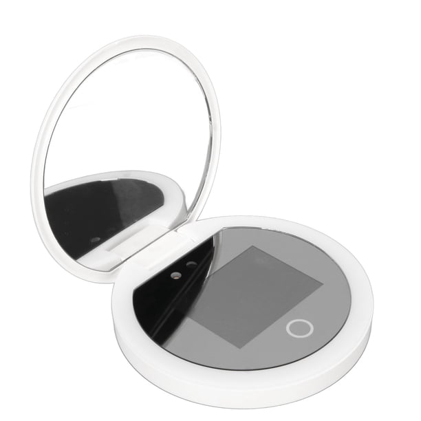 Espejo UV, Aumento 2X, Pantalla HD Plegable De 2 Caras, Brillo Controlable, Espejo Protector Solar Para Maquillaje De Viaje