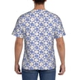 thumbnail image 3 of Bixox Men's Plaid Flowers Printed Short Sleeve Skinny Athletic T-Shirt, 3 of 6