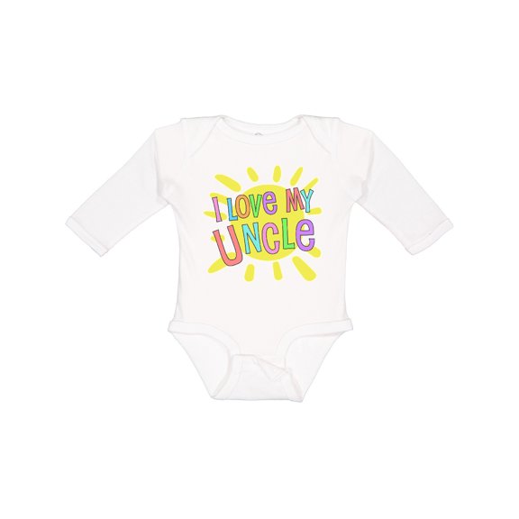 Inktastic I Love My Uncle- Sun and Rainbow Letters Boys or Girls Long Sleeve Baby Bodysuit