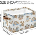thumbnail image 4 of Storage Basket Wooden Cars Planes Foldable Canvas Laundry Baskets Bin Waterproof Inner Layer with Sturdy Handles for Toy Nursery Blanket Clothes 2 Pack Home Decor, 4 of 7