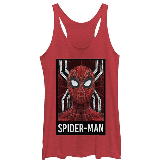 Women's Marvel Spider-Man: Far From Home Tech Suit  Racerback Tank Top Red Heather 2X Large