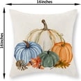 thumbnail image 2 of Fall Pillow Covers 16x16 Set of 2 Watercolor White Orange Blue Green Pumpkins Throw Pillows Outdoor Fall Decoration Pillow Cases Autumn Thanksgiving Harvest Cushion Case for Couch Home Decor, 2 of 7