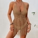 thumbnail image 1 of WILLBEST Traje de Baño para Mujer, Vacaciones En La Playa, Sexy, Tejido A Mano, con Tirantes, Hueco, Borla Larga, Bikini, Top Corto, 1 of 7