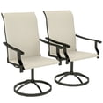 thumbnail image 3 of Outsunny Patio Swivel Chairs Set of 2, High Back Patio Dining Chairs with All-Weather Mesh Fabric and Metal Frame for Backyard, Porch or Garden, Beige, 3 of 10