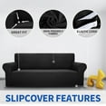 thumbnail image 3 of YEMYHOM Super Stretch Sofa Slipcovers Non Slip Couch Cover (Sofa, Black), 3 of 7