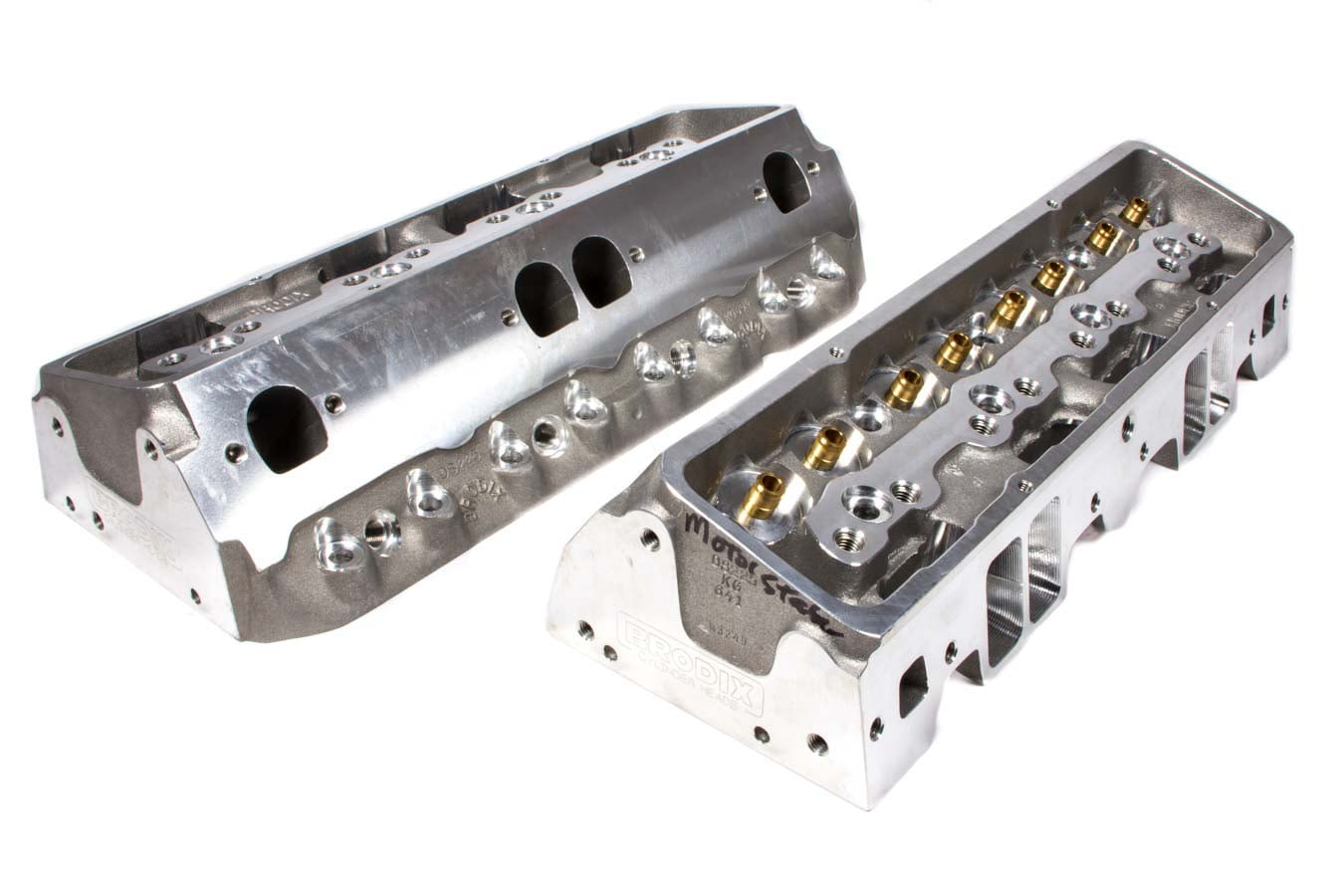 BRODIX DS 225 Bare Aluminum Cylinder Head SBC 2 pc P/N 1320000