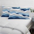 thumbnail image 4 of Blue White Ombre Body Pillow Cover, Pillowcase Protectors with Zipper, Breathable Decorative Throw Pillow Case Cover, Modern Geometric Moire Abstract Art Pillow Shams for Couch Sofa 24x36Inch, 4 of 8