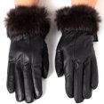 thumbnail image 2 of Alpine Swiss Womens Dressy Gloves Genuine Leather Thermal Lining Faux Fur Trim Cuff, 2 of 7