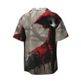 thumbnail image 2 of Haiem Dark Red Hooded Girl Men's Casual Shirts Short Sleeve Button Down Shirts Fashion Textured Summer Beach Shirt-X-Large, 2 of 7