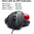 thumbnail image 2 of Ergonomic Wired Trackball Mouse with 34mm Ball, Silent Buttons, 4 DPI Settings, Mac/Windows Compatible, Black, 2 of 5