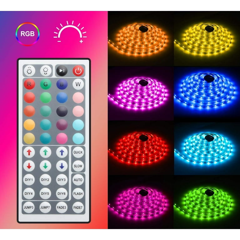 Led strip lights kit minger 32.8 2024 ft rgb light strip with remote