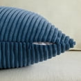 thumbnail image 4 of Fancy Homi Set of 2 Dusty Blue Boho Decorative Throw Pillow Covers 18x18 inch with Diagonally Pattern for Living Room Couch Bed Sofa, Soft Textured Corduroy Aesthetic Farmhouse Home Decor 45x45 cm, 4 of 7