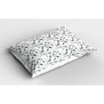 thumbnail image 2 of Ambesonne Grey Pillow Sham 2 Pack, Autumn Leaves and Branches, 26"x20", Grey White, 2 of 3