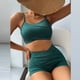 thumbnail image 4 of Conjunto de 2 piezas para mujer Color sólido Cintura alta Bikini Explosión Split Traje de baño Fridja  nalpqowj48138, 4 of 8
