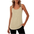 thumbnail image 4 of Staron Spring Summer Women's Tops Strappy Sporty Adjustable Buckle Loose Casual Vacation Party Tank Top, Khaki L, 4 of 6