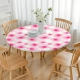 thumbnail image 3 of Elegant Floral Round Tablecloth with Elastic Fit, Soft and Lightweight Polyester for Home or Outdoor Use, Fits 44-52 Inch Tables, 3 of 7
