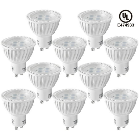 TORCHSTAR 10 Pack MR16 GU10 LED Light Bulbs, 5W Light Bulbs, Non-Dimmable LED Recessed Lighting, LED Track Lighting, 2700K Soft