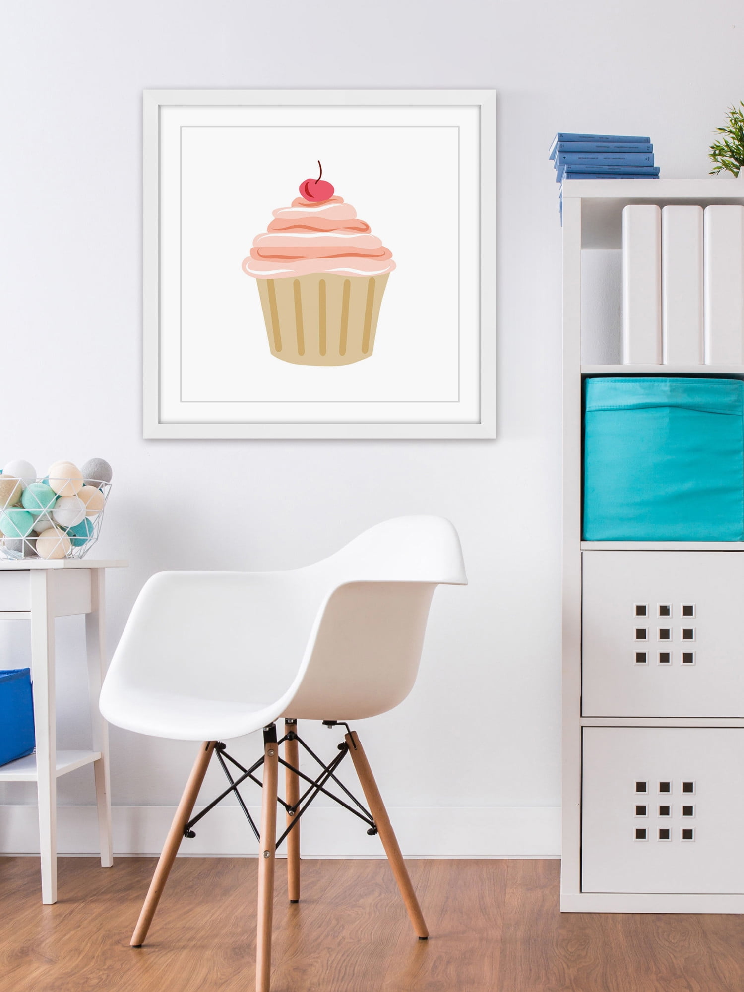 Marmont Hill Inc Marmont Hill - 'Cupcake Cherry' by Diana Alcala Framed Painting Print - Multi