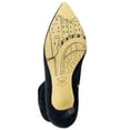 thumbnail image 4 of BELLA VITA Womens Black Ruched Cushioned Danielle Pointed Toe Stiletto Zip-Up Leather Booties 9.5 M, 4 of 4