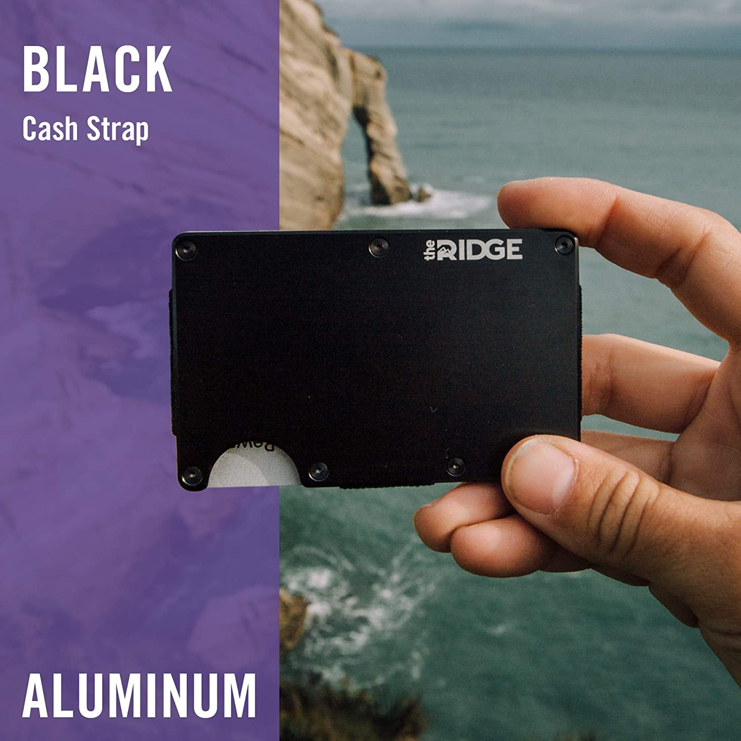 The Ridge Minimalist Slim Wallet For Men - RFID Blocking Front Pocket  Credit Card Holder - Aluminum Metal Small Mens Wallets with Cash Strap  (Carbon