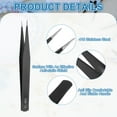 thumbnail image 4 of Uxcell Pinzas de Precisión Antiestáticas de Acero Inoxidable de Punta Recta de 4.96" ESD-16, No Magnéticas, para Reparaciones Electrónicas Variadas, 4 of 7