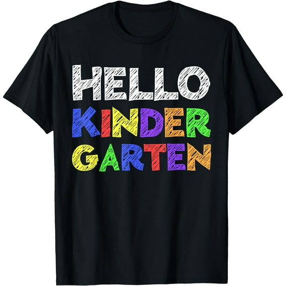 Hello Kindergarten Shirt Back To School Girl Boy Teacher T-Shirt,Black