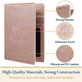 thumbnail image 4 of ComfiTime Passport Holder – Slim Passport Wallet with Vaccine Card Holder and Credit Card Slots, 2 Bonus Travel Luggage Tags, Waterproof PU Leather Passport Cover/ Case, Rose Gold, 4 of 10