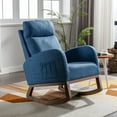 thumbnail image 4 of Faitaliicy Rocking Chair Upholstered Recliner Sofa Chair With Head Pillow Side Storage Bag Modern Nursing Rocker Glider Solid Wood Base High Back Comfy Armchair For Home Office, 4 of 9