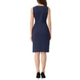 thumbnail image 3 of Vestido elegante sin mangas para mujeres Inspire Chic, vestido ajustado tipo lápiz en azul marino, 3 of 6
