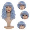 thumbnail image 3 of UTOURS Blonde Wig with Bangs 14 Inch Blonde Wig Synthetic Shoulder Length Glueless wig Cosplay Bob Wig for Girl for Daily Party Use (14Inch, Blonde wig), 3 of 7
