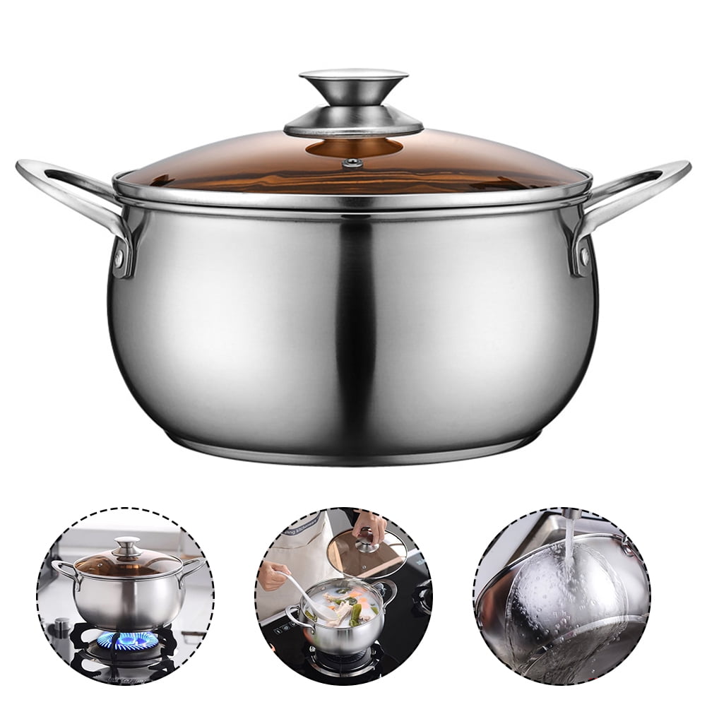 Stainless Steel Cookware Stockpot with Lid Two Handles Heavy Duty Soup