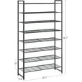 thumbnail image 3 of Shoe Rack for Closet, Metal Shoe Organizer, 8 Tier Garage Shoe Rack Max Holds 40 Pairs,Shoe Storage Shelf,Entryway, Black, 3 of 4